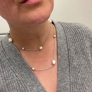 Tiffany & Co. Pearls By The Yard Necklace with Cream Pearls In Sterling Silver
